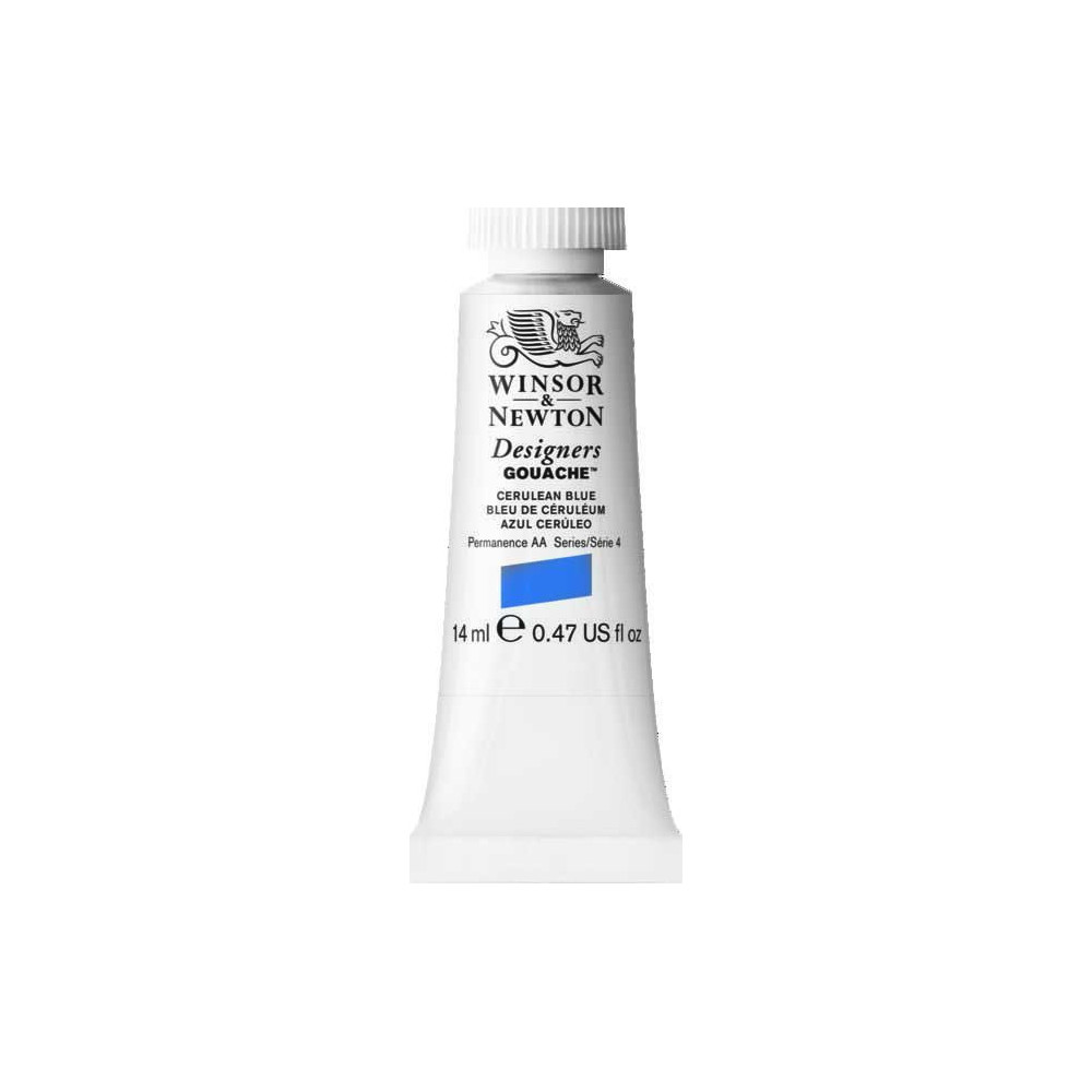 Farba gwasz Designers Gouache - Winsor & Newton - Cerulean Blue, 14 ml