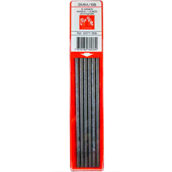 Wkłady grafitowe Technograph, 3 mm - Caran d'Ache - 6B, 6 szt.