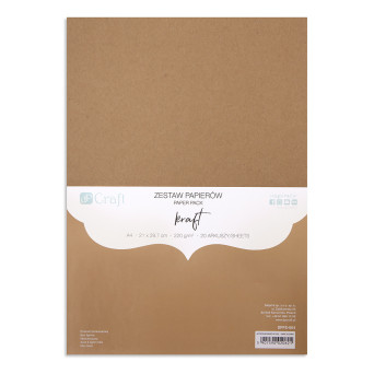 Paper Pack - DpCraft - Kraft, A4, 220 g, 20 sheets