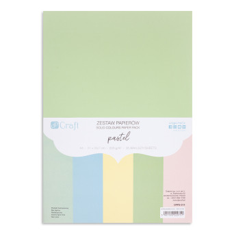 Paper Pack - DpCraft - Pastels, A4, 220 g, 20 sheets