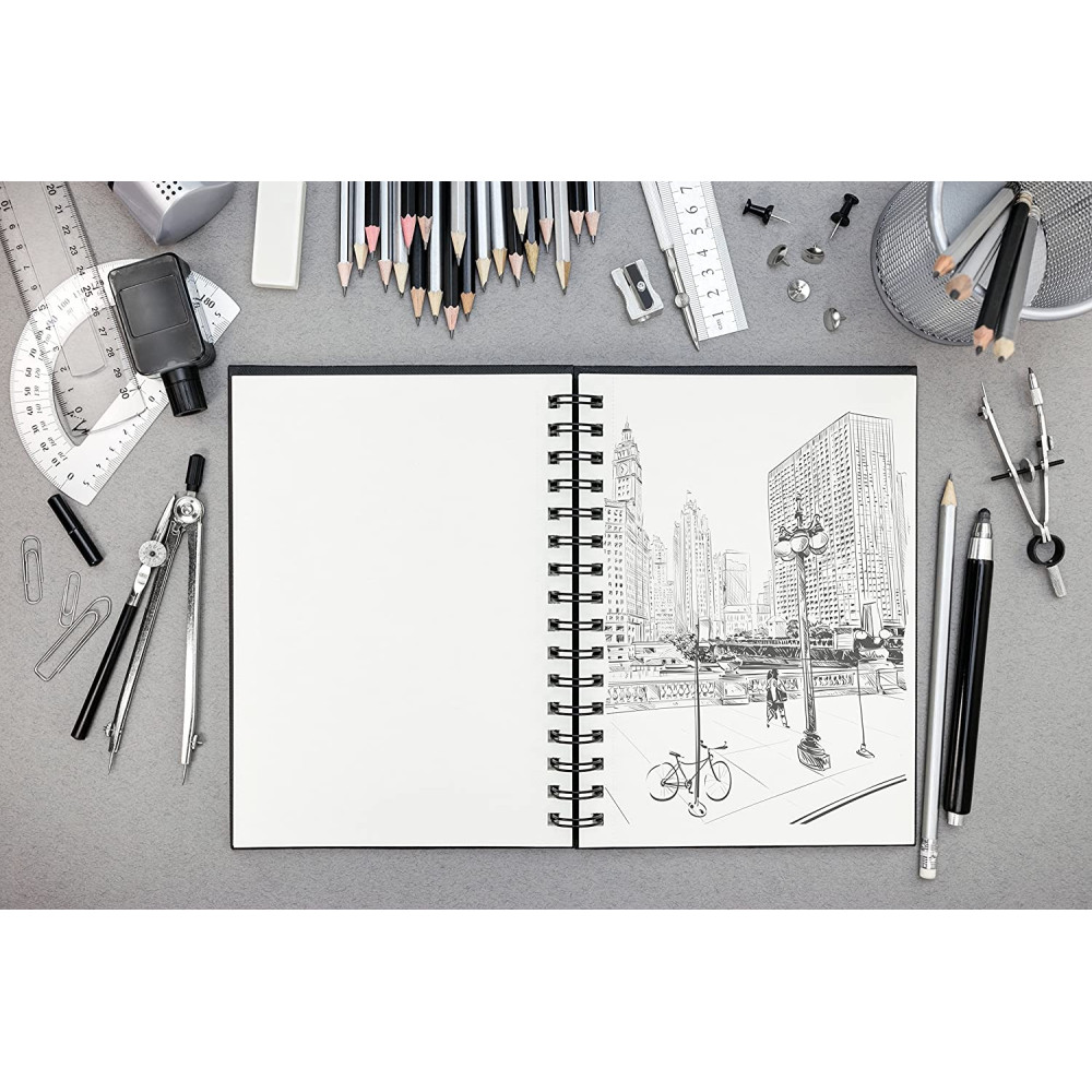 Goldline spiral sketchbook - Clairefontaine - black, 20 x 20 cm, 140 g, 64 sheets