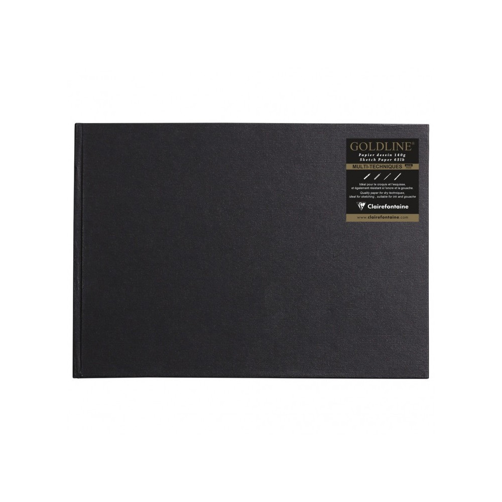 Goldline sketchbook - Clairefontaine - black, horizontal, A4, 140 g, 64 sheets
