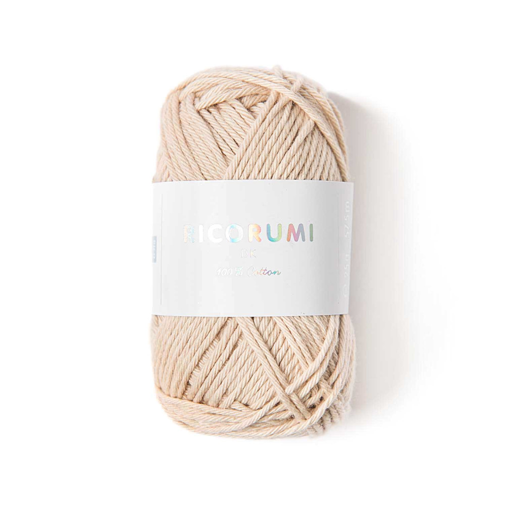 Ricorumi DK cotton yarn - Rico Design - Ecru, 25 g
