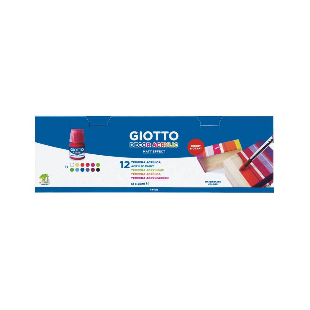 Set of acrylic paints Decor - Giotto - 12 colors x 25 ml