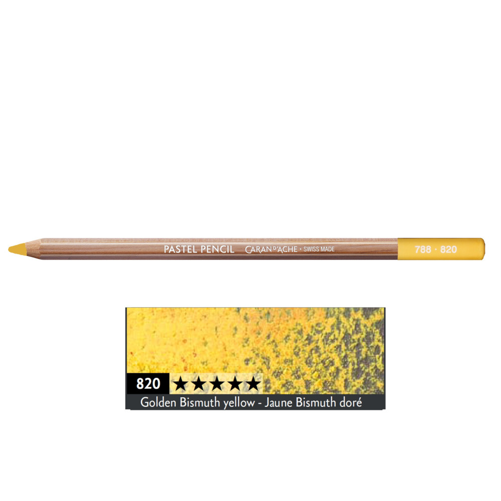 Dry Pastel Pencil - Caran d'Ache - 820, Golden Bismuth Yellow