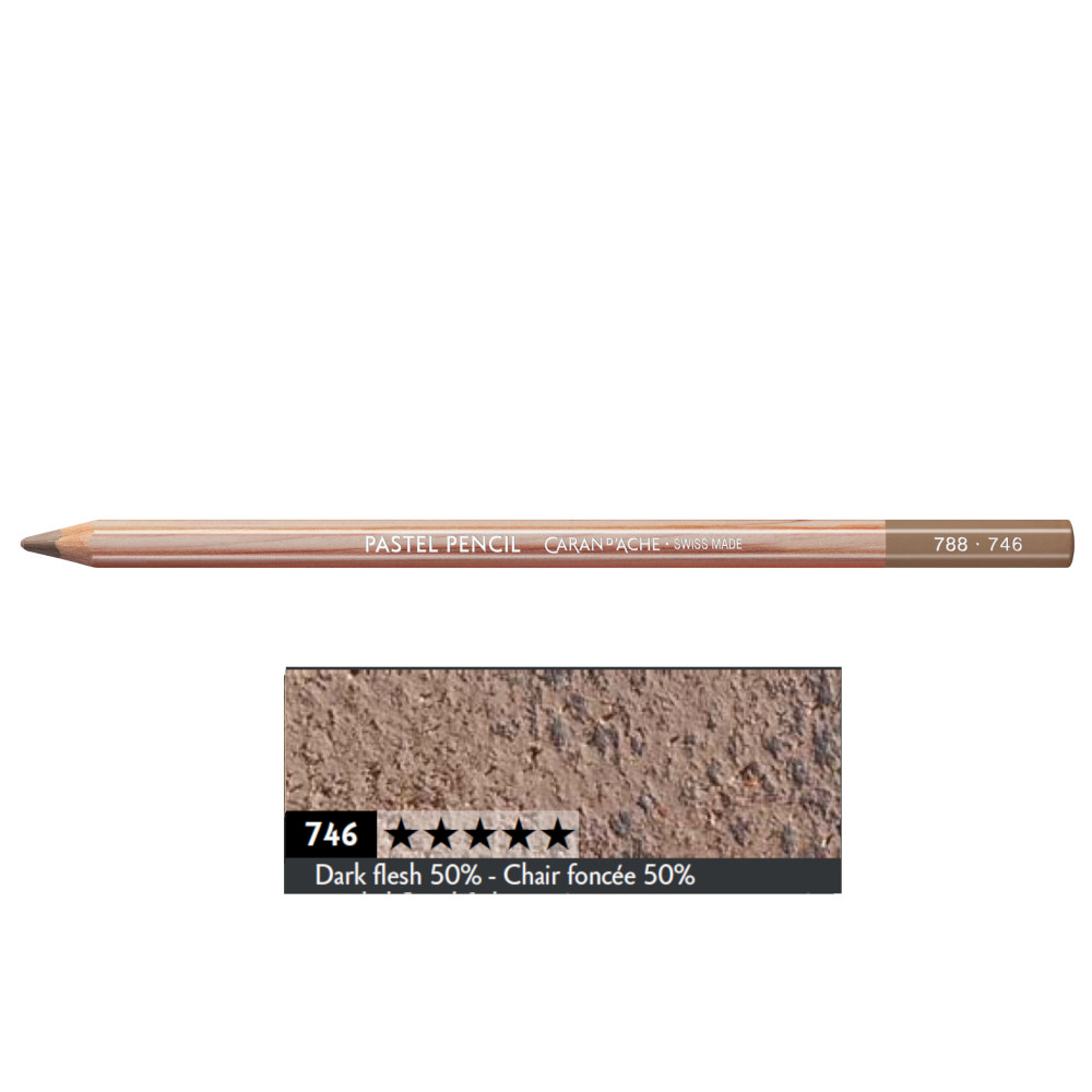 Pastela sucha w kredce Pastel Pencil - Caran d'Ache - 746, Dark Flesh 50%