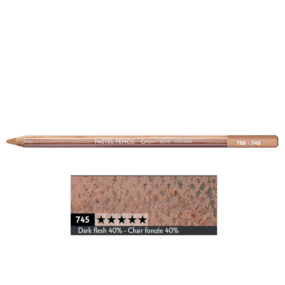 Dry Pastel Pencil - Caran d'Ache - 745, Dark Flesh 40%