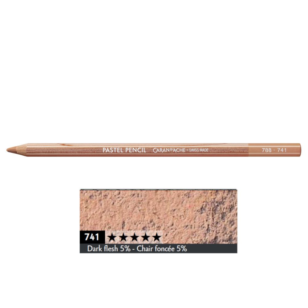 Dry Pastel Pencil - Caran d'Ache - 741, Dark Flesh 5%