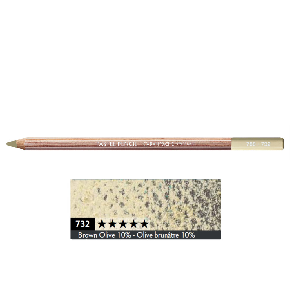 Pastela sucha w kredce Pastel Pencil - Caran d'Ache - 732, Brown Olive 10%