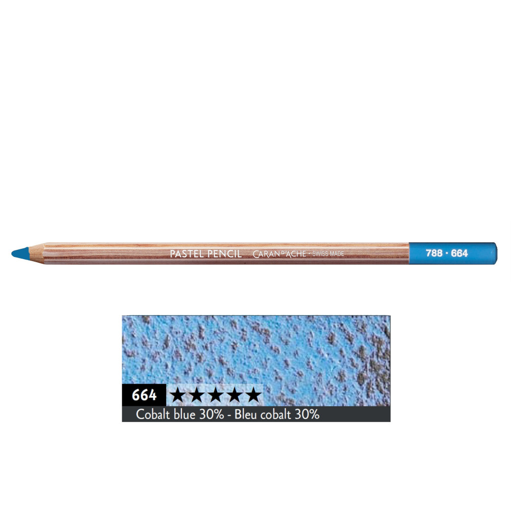 Pastela sucha w kredce Pastel Pencil - Caran d'Ache - 664, Cobalt Blue 30%