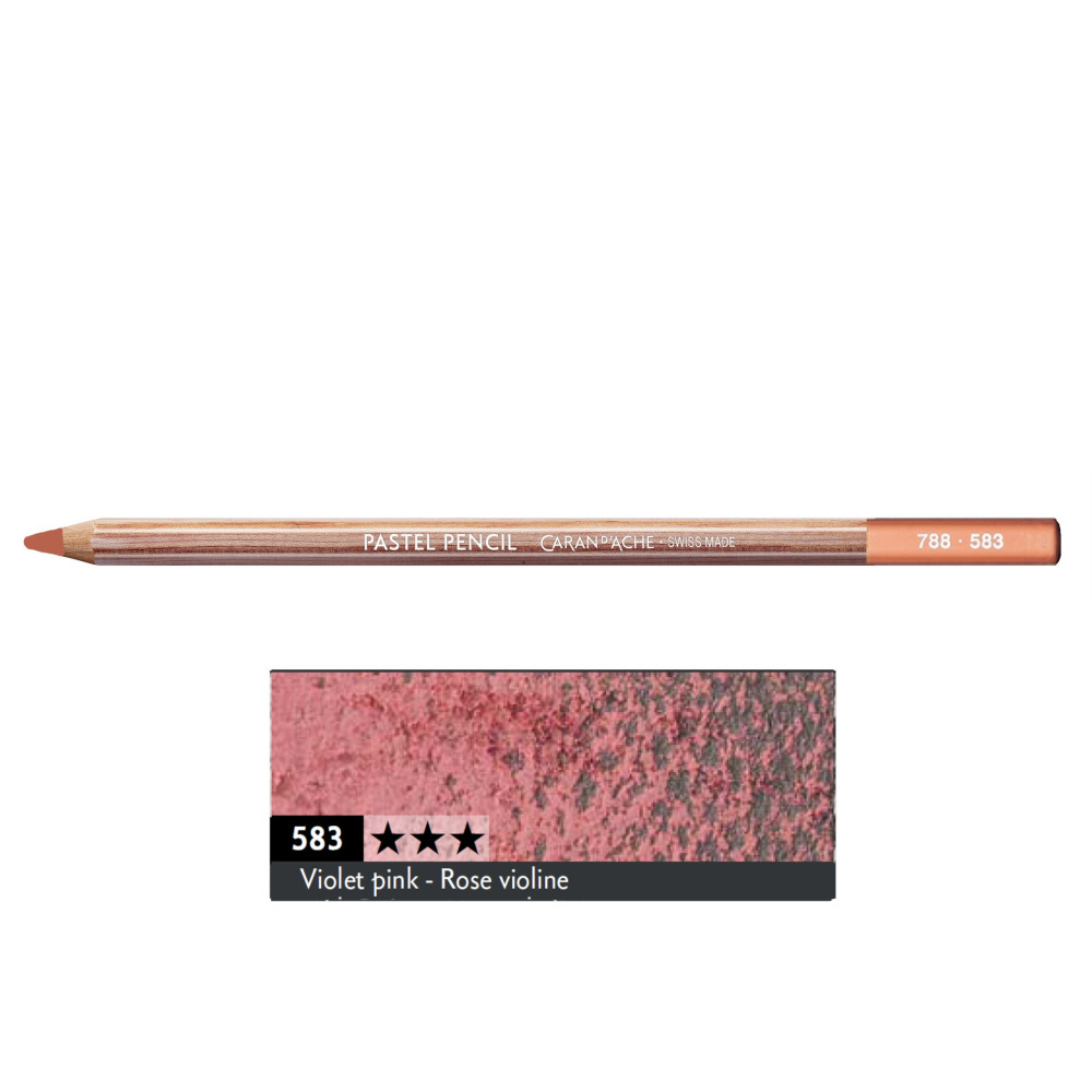 Dry Pastel Pencil - Caran d'Ache - 583, Violet Pink