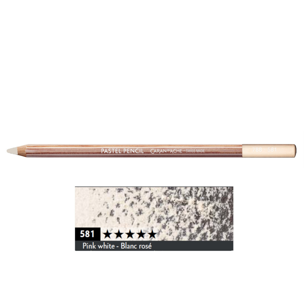 Pastela sucha w kredce Pastel Pencil - Caran d'Ache - 581, Pink White