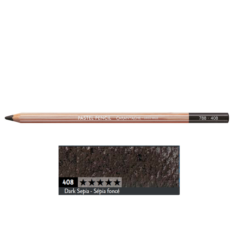 Dry Pastel Pencil - Caran d'Ache - 408, Dark Sepia