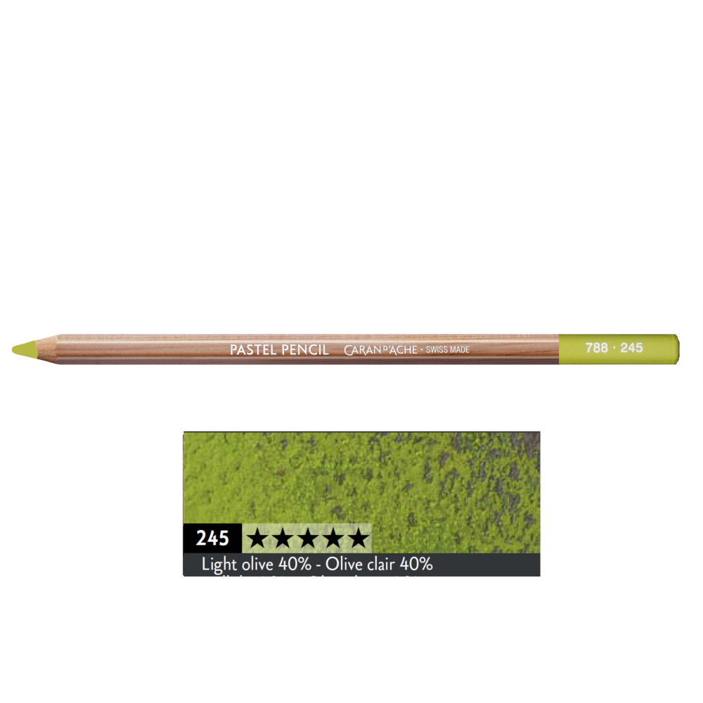Pastela sucha w kredce Pastel Pencil - Caran d'Ache - 245, Light Olive 40%