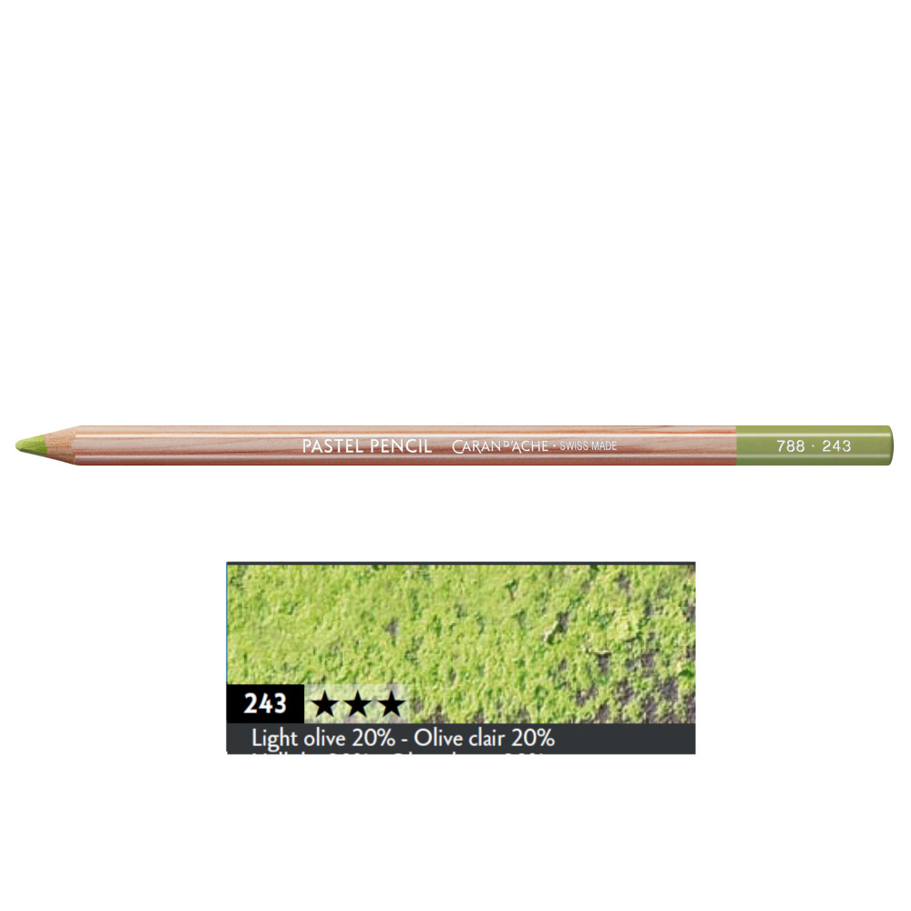 Pastela sucha w kredce Pastel Pencil - Caran d'Ache - 243, Light Olive 20%
