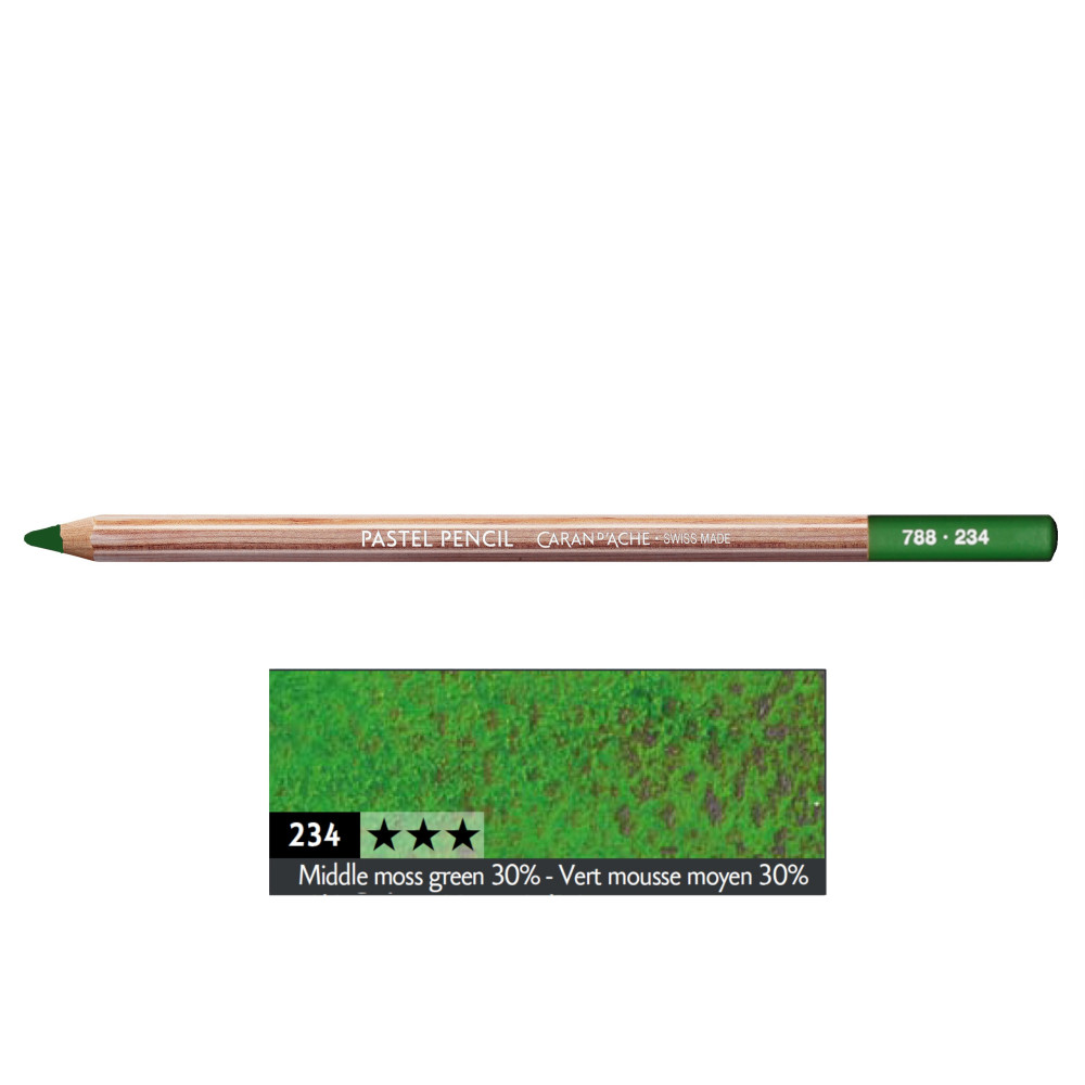 Pastela sucha w kredce Pastel Pencil - Caran d'Ache - 234, Middle Moss Green 30%