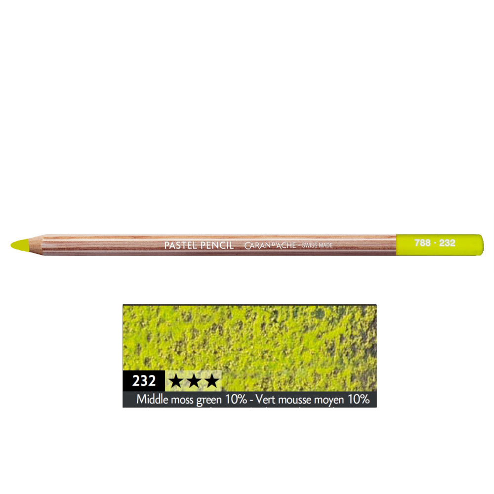 Pastela sucha w kredce Pastel Pencil - Caran d'Ache - 232, Middle Moss Green 10%
