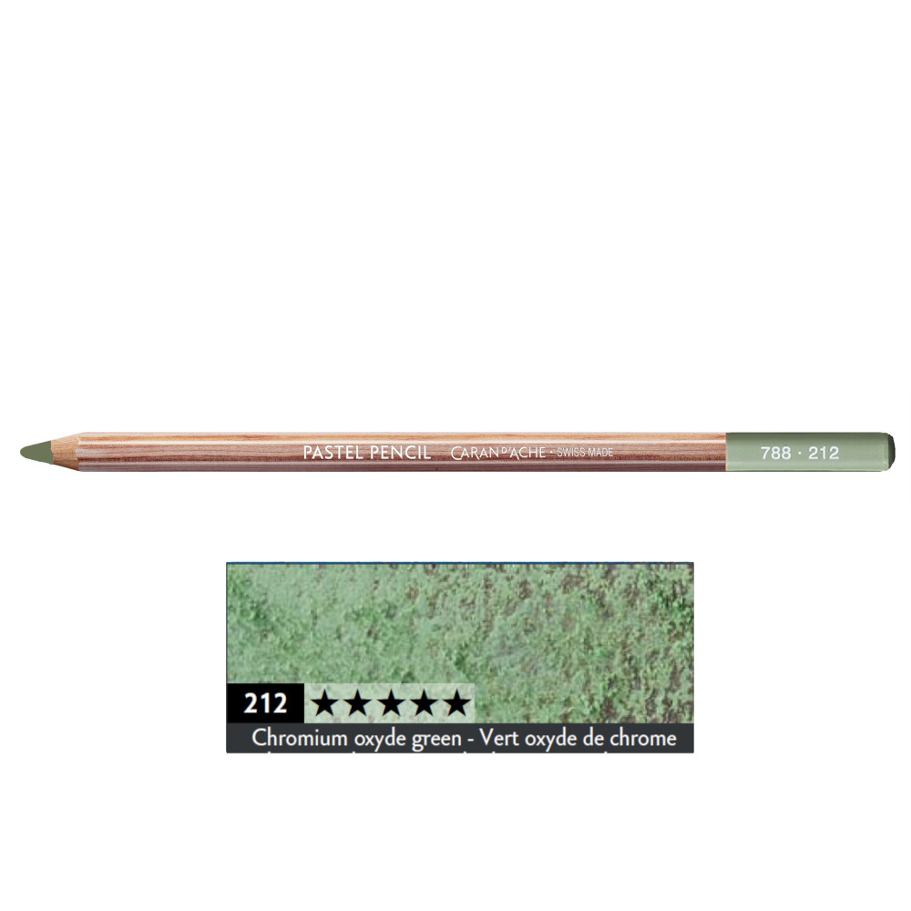 Pastela sucha w kredce Pastel Pencil - Caran d'Ache - 212, Chromium Oxyde Green