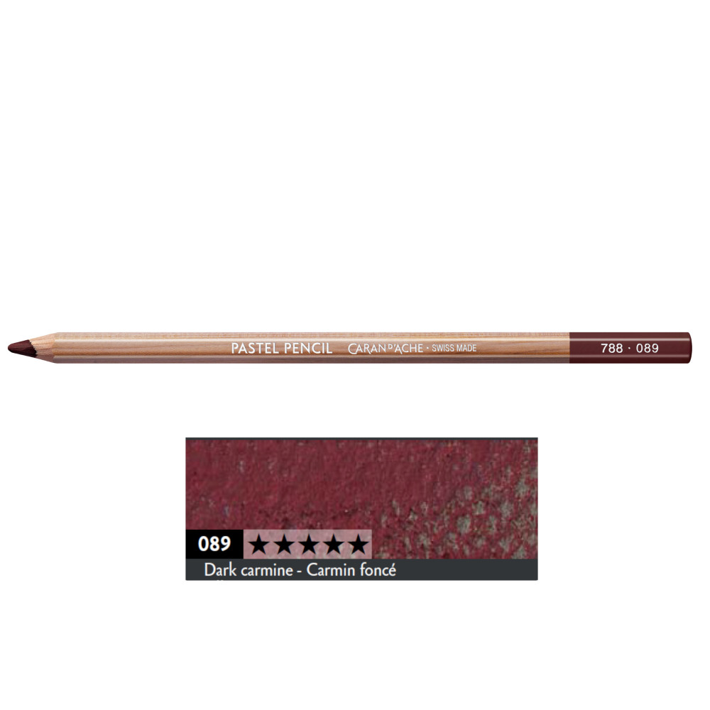Pastela sucha w kredce Pastel Pencil - Caran d'Ache - 089, Dark Carmine