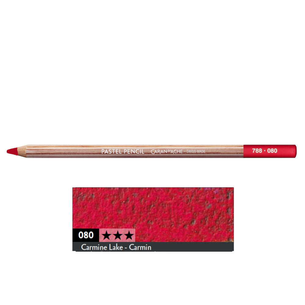 Dry Pastel Pencil - Caran d'Ache - 080, Carmine Lake
