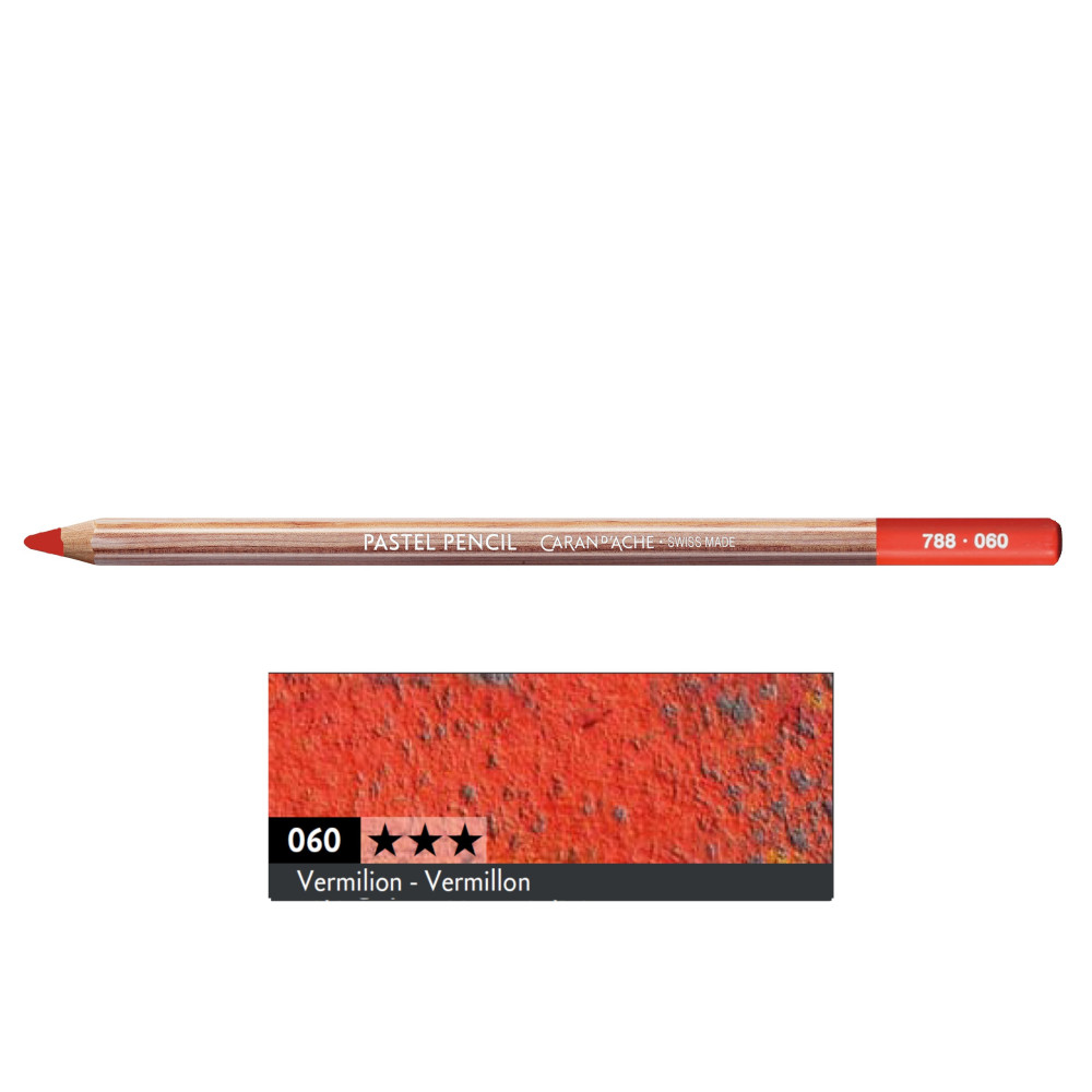 Dry Pastel Pencil - Caran d'Ache - 060, Vermilion
