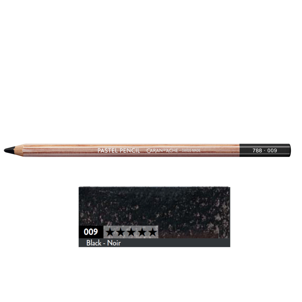 Pastela sucha w kredce Pastel Pencil - Caran d'Ache - 009, Black