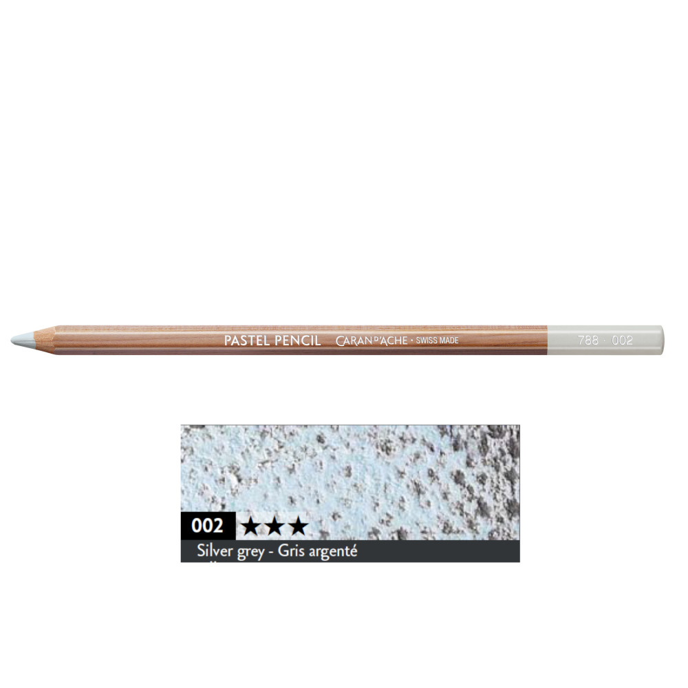 Pastela sucha w kredce Pastel Pencil - Caran d'Ache - 002, Silver Grey