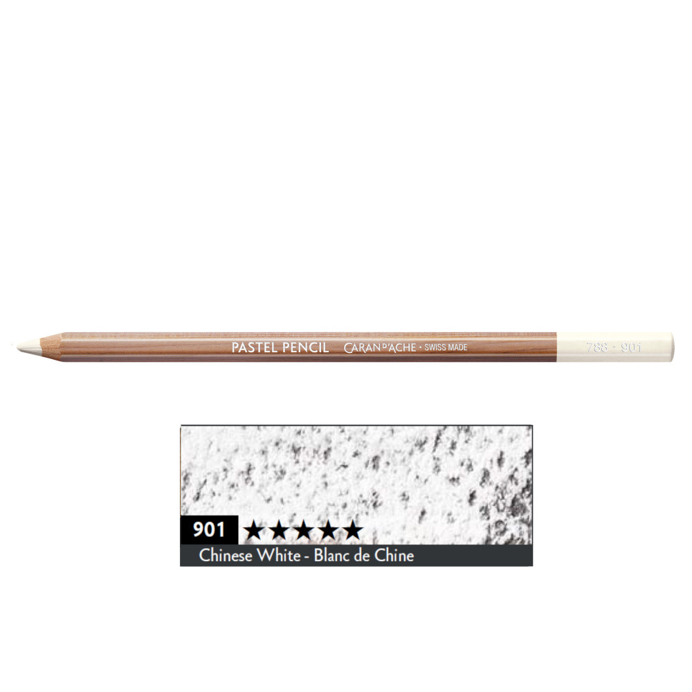 Pastela sucha w kredce Pastel Pencil - Caran d'Ache - 901, Chinese White