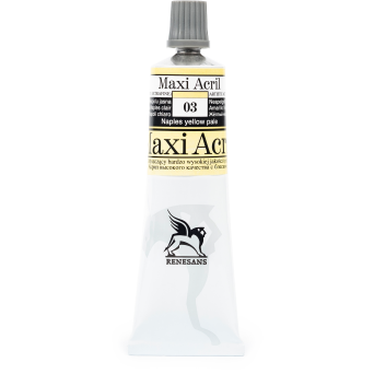 Acrylic paint Maxi Acril - Renesans - 03, Naples yellow pale, 60 ml