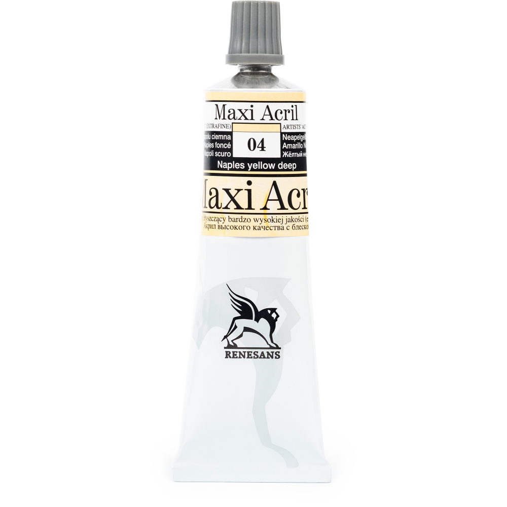 Acrylic paint Maxi Acril - Renesans - 04, Naples yellow deep, 60 ml