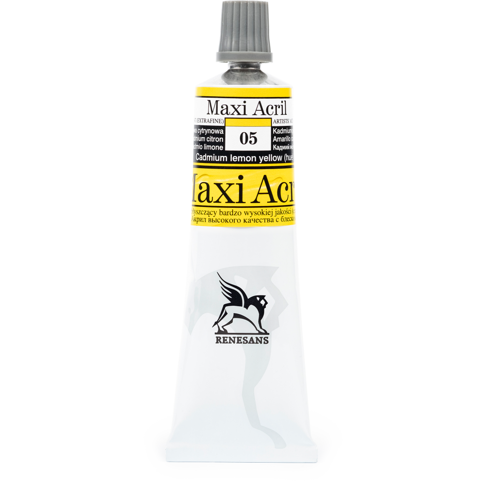 Acrylic paint Maxi Acril - Renesans - 05, cadmium lemon yellow hue, 60 ml