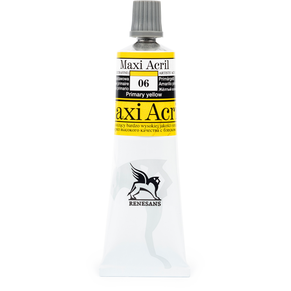 Farba akrylowa Maxi Acril - Renesans - 06, primary yellow, 60 ml