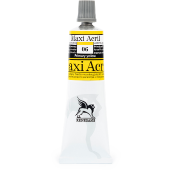 Acrylic paint Maxi Acril - Renesans - 06, primary yellow, 60 ml