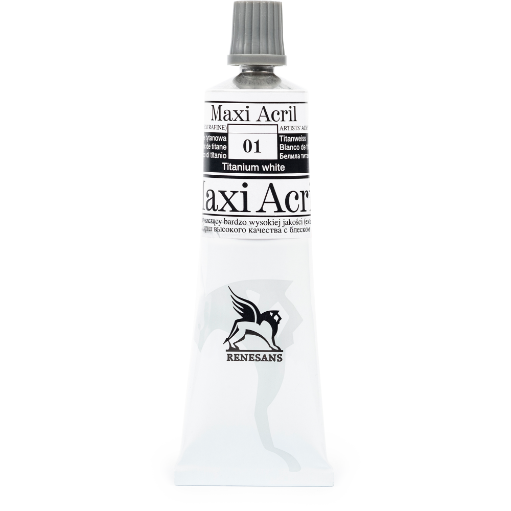 Farba akrylowa Maxi Acril - Renesans - 01, titanium white, 60 ml