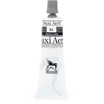 Farba akrylowa Maxi Acril - Renesans - 01, titanium white, 60 ml
