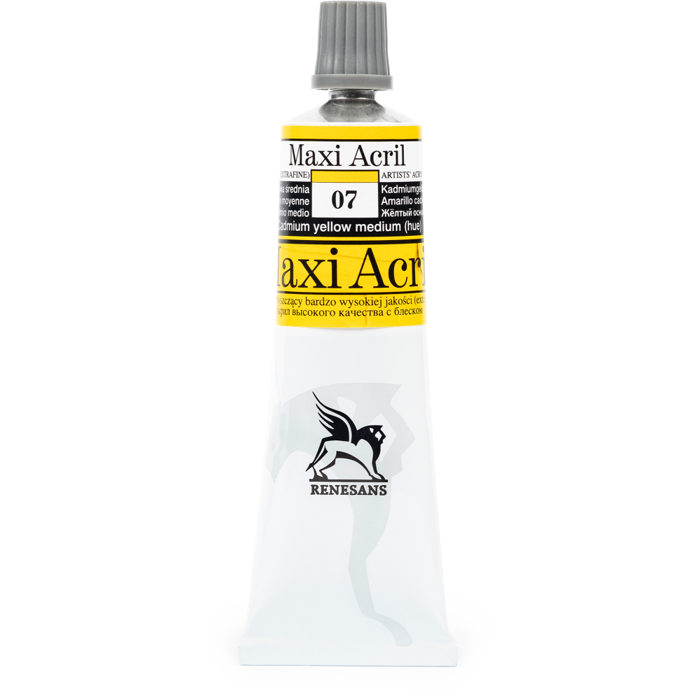Farba akrylowa Maxi Acril - Renesans - 07, cadmium yellow medium hue, 60 ml