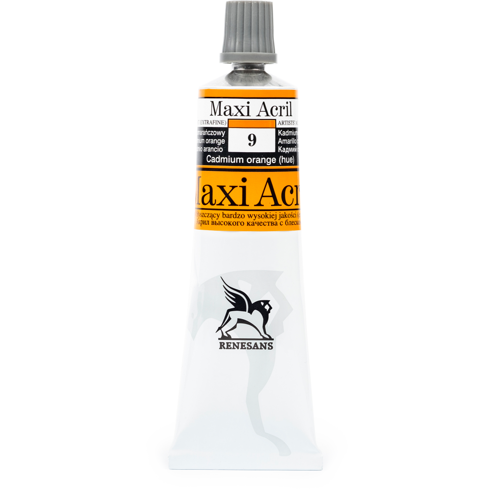 Acrylic paint Maxi Acril - Renesans - 09, cadmium orange hue, 60 ml