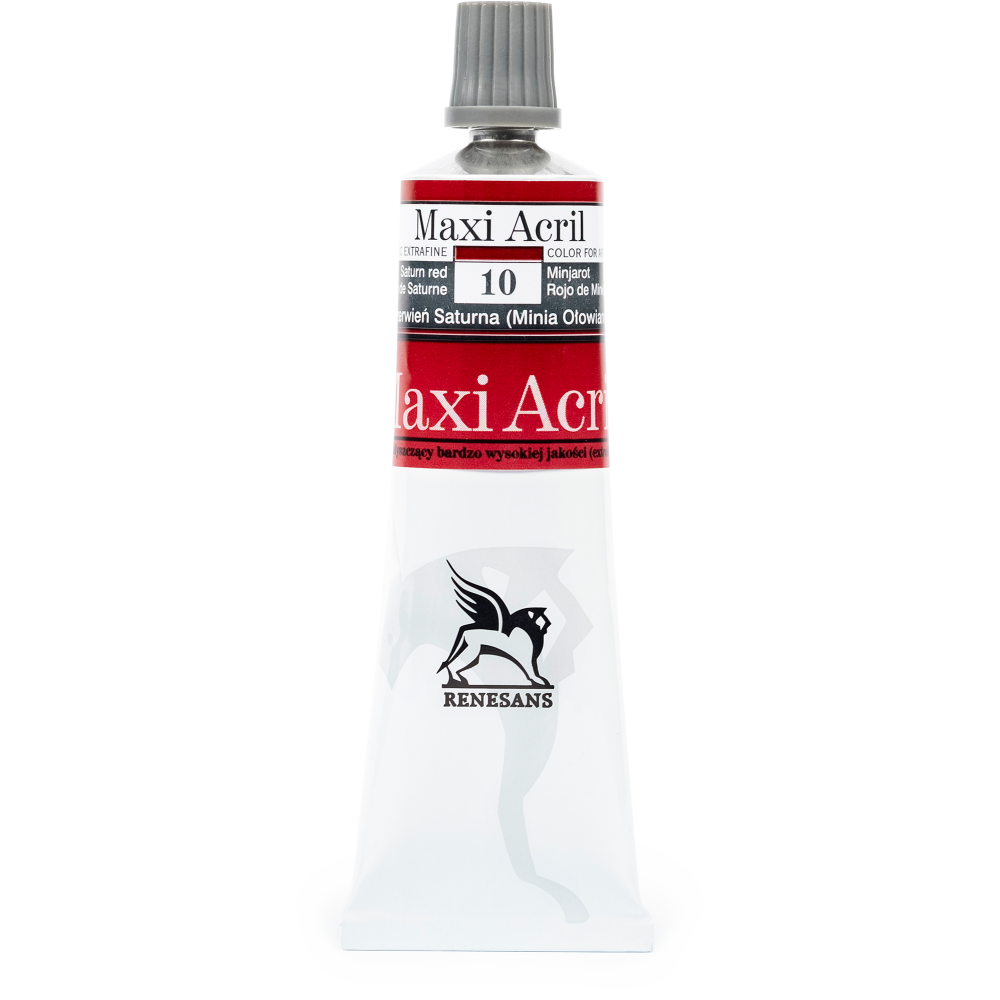 Acrylic paint Maxi Acril - Renesans - 10, Saturn red, 60 ml