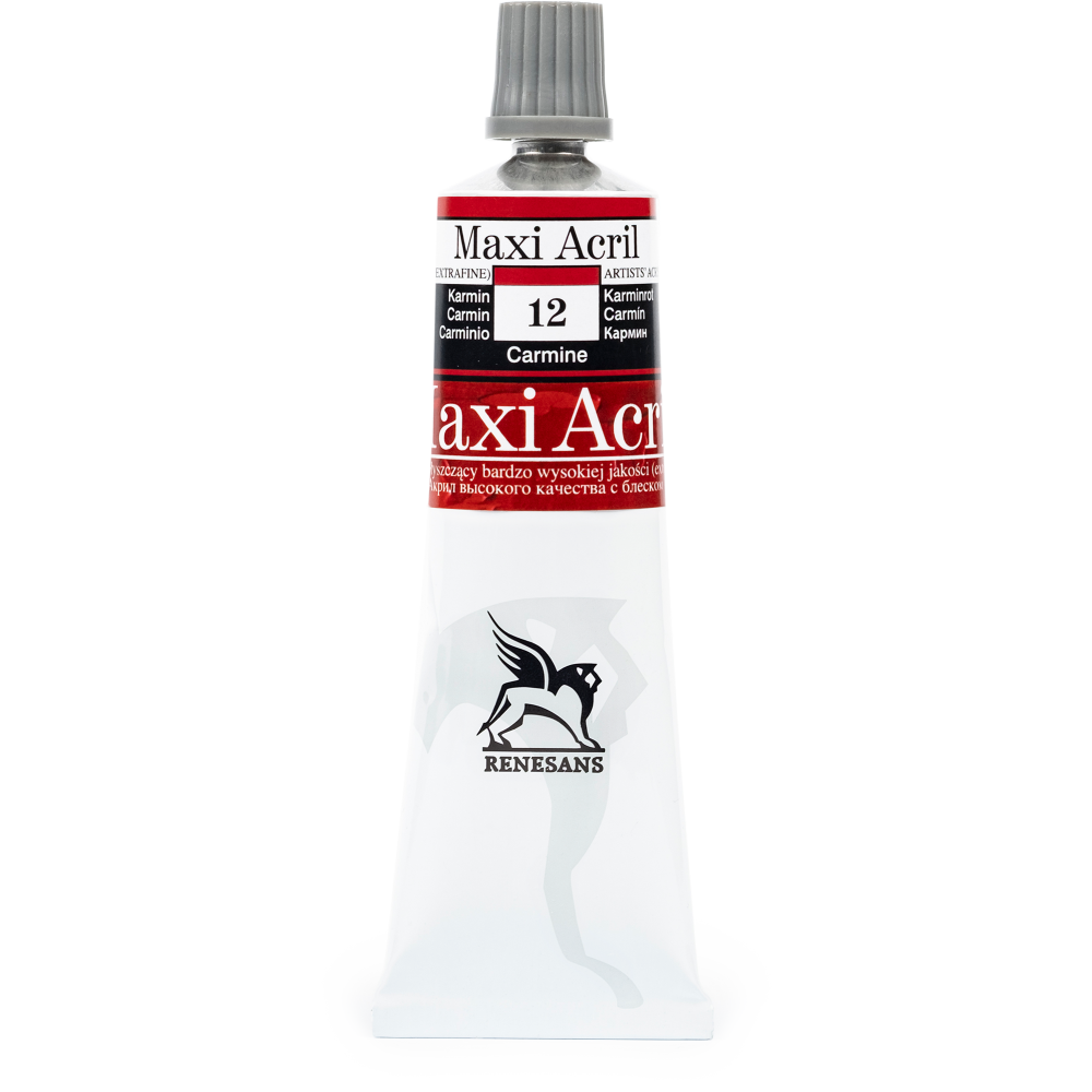 Farba akrylowa Maxi Acril - Renesans - 12, carmine, 60 ml