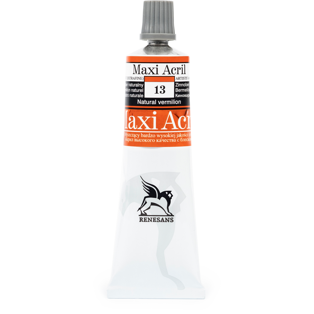 Farba akrylowa Maxi Acril - Renesans - 13, natural vermillion, 60 ml