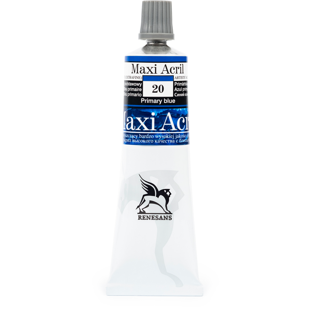 Acrylic paint Maxi Acril - Renesans - primary blue, 60 ml