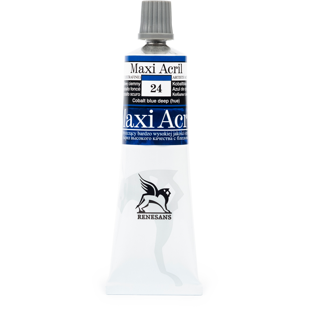 Acrylic paint Maxi Acril - Renesans - 24, cobalt blue deep hue, 60 ml