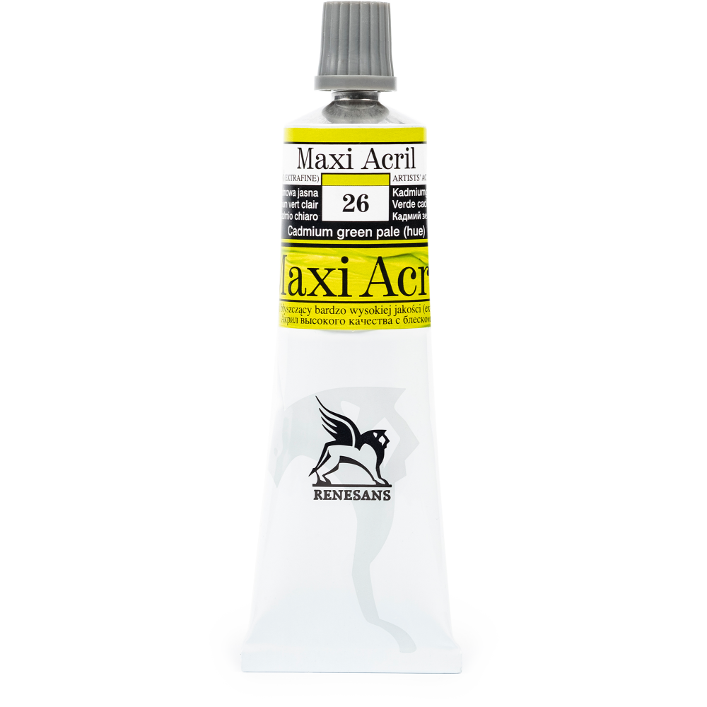 Acrylic paint Maxi Acril - Renesans - 26, cadmium green pale hue, 60 ml
