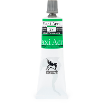 Farba akrylowa Maxi Acril - Renesans - 28, permanent green, 60 ml