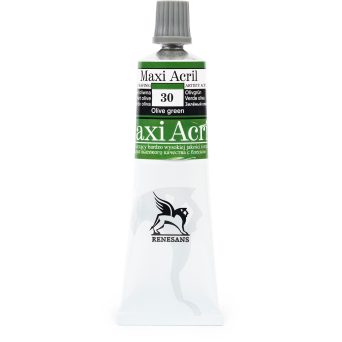 Acrylic paint Maxi Acril - Renesans - 30, olive green, 60 ml