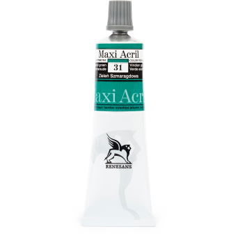 Acrylic paint Maxi Acril - Renesans - 31, emerald green, 60 ml