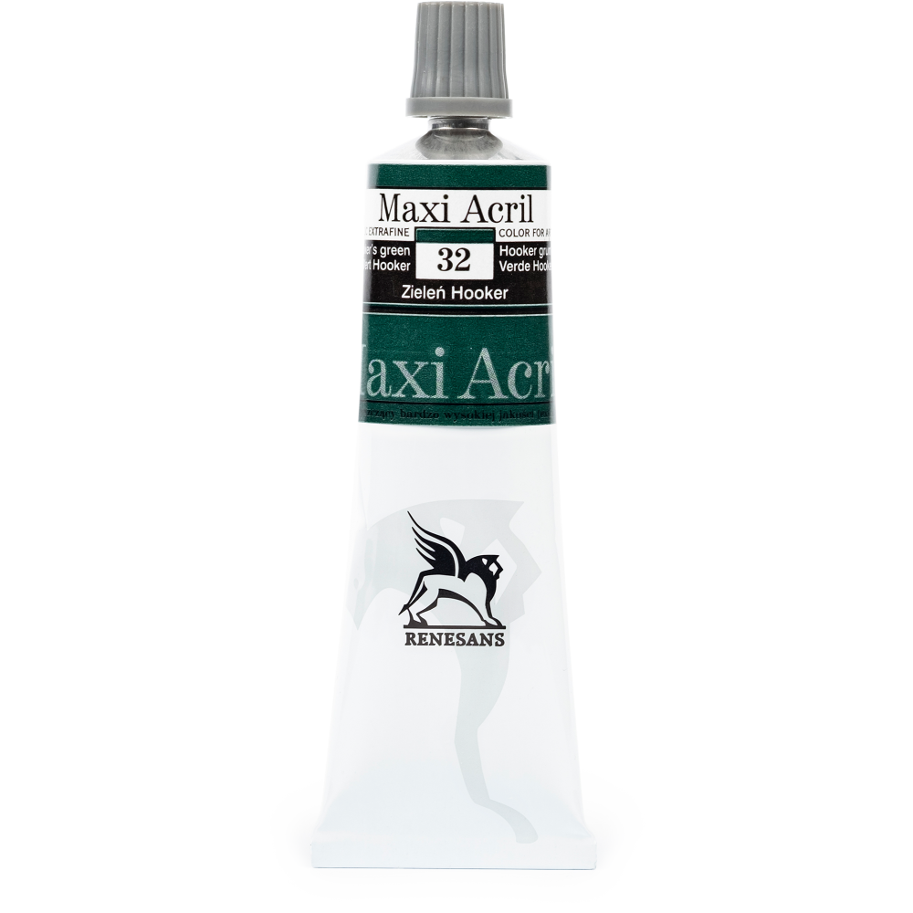 Acrylic paint Maxi Acril - Renesans - 32, Hooker's green, 60 ml
