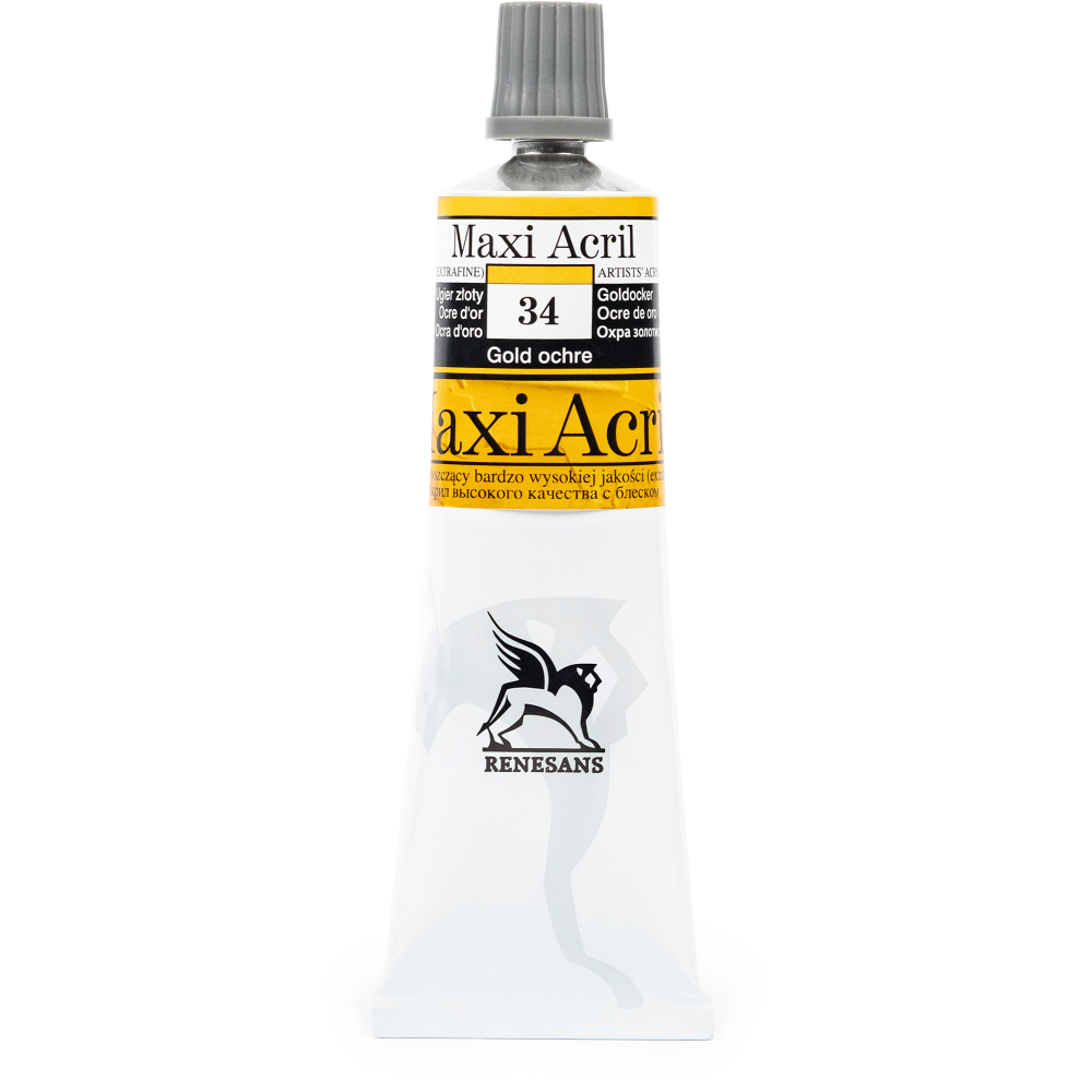 Farba akrylowa Maxi Acril - Renesans - 34, gold ochre, 60 ml