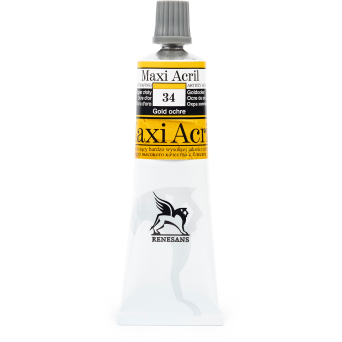 Acrylic paint Maxi Acril - Renesans - 34, gold ochre, 60 ml