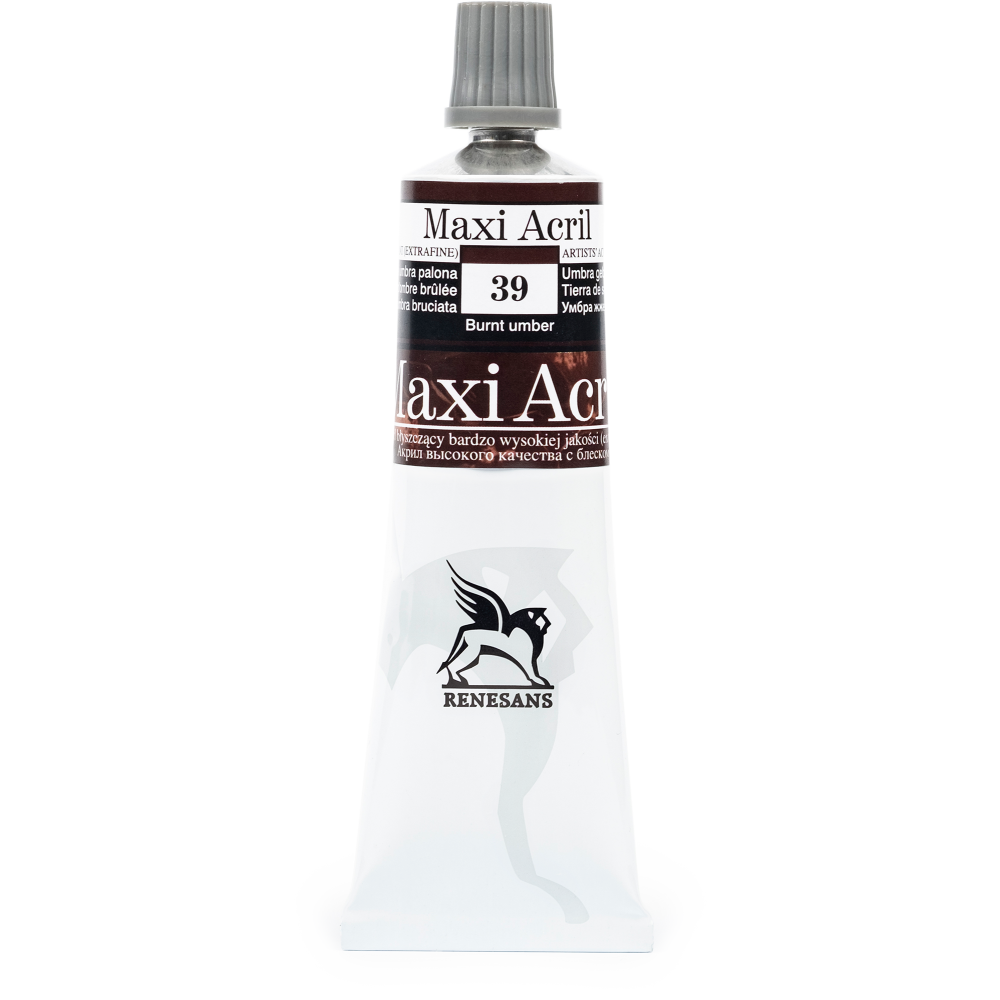 Acrylic paint Maxi Acril - Renesans - 39, burnt umber, 60 ml